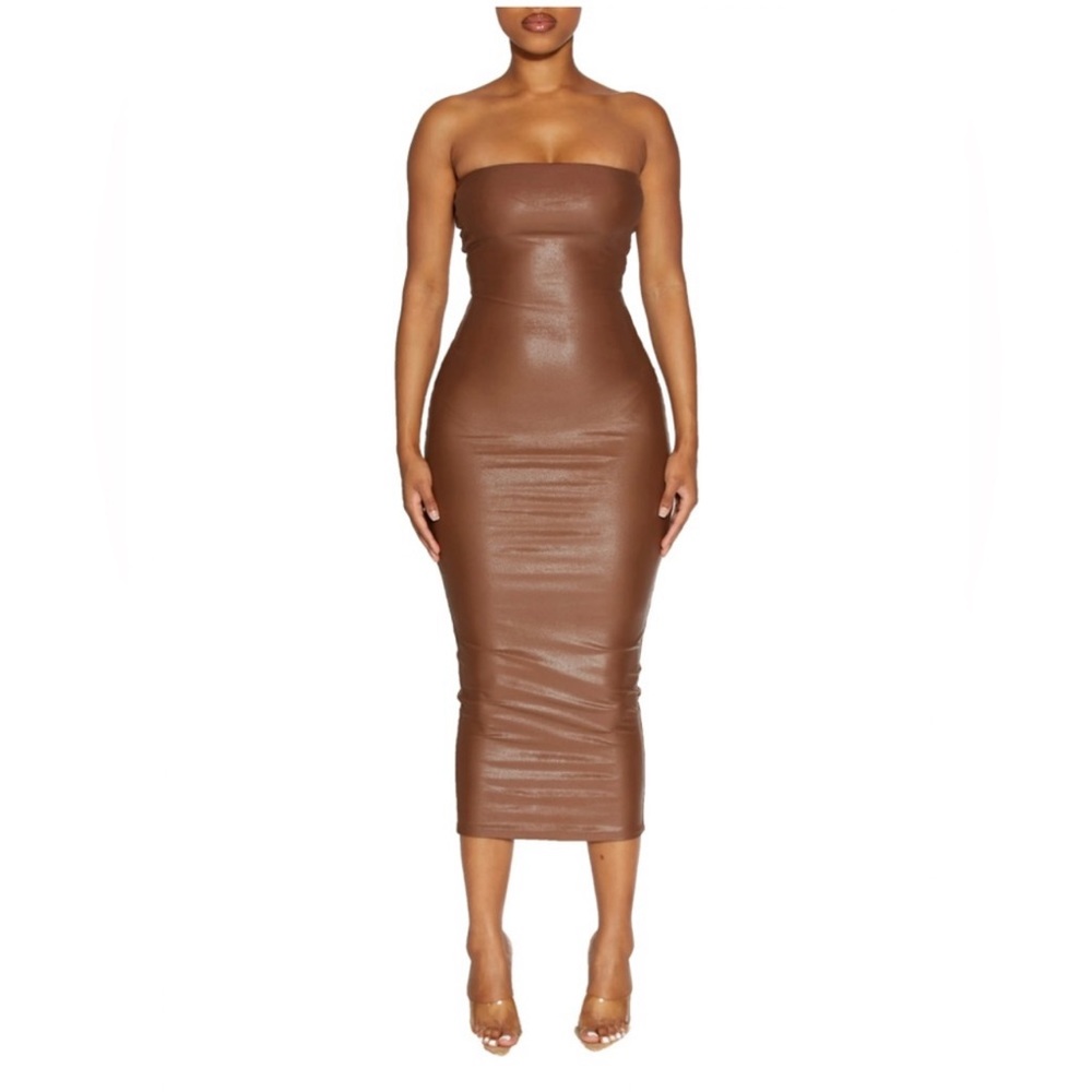 Naked Wardrobe Got The Drip Strapless Dress, worn once